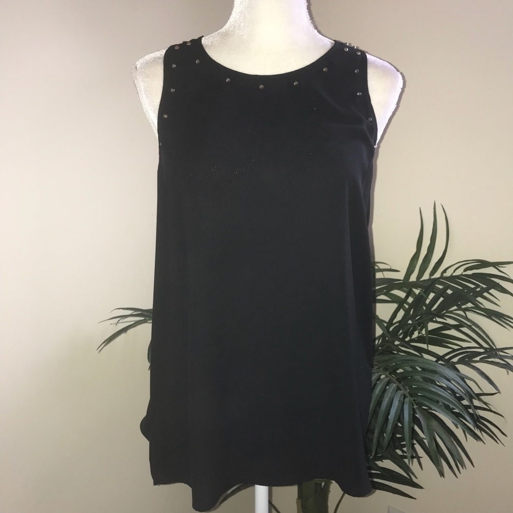 Vince Camuto Sleeveless Top with Gold Studs M